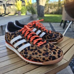 Adidas Leopard Print Women's Shoes with Orange Accents
